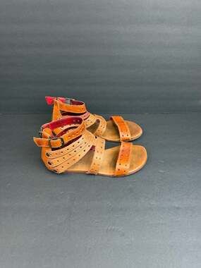 Bed Stu Artemis Leather Gladiator Sandals Pecan Oats Size 7